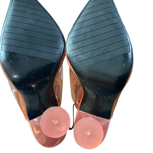 Zara Pink Mules with Transparent Design - Picture 6 of 9